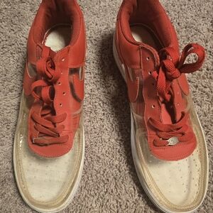 Nike Af-1 '82 Red and Clear Sneakers
